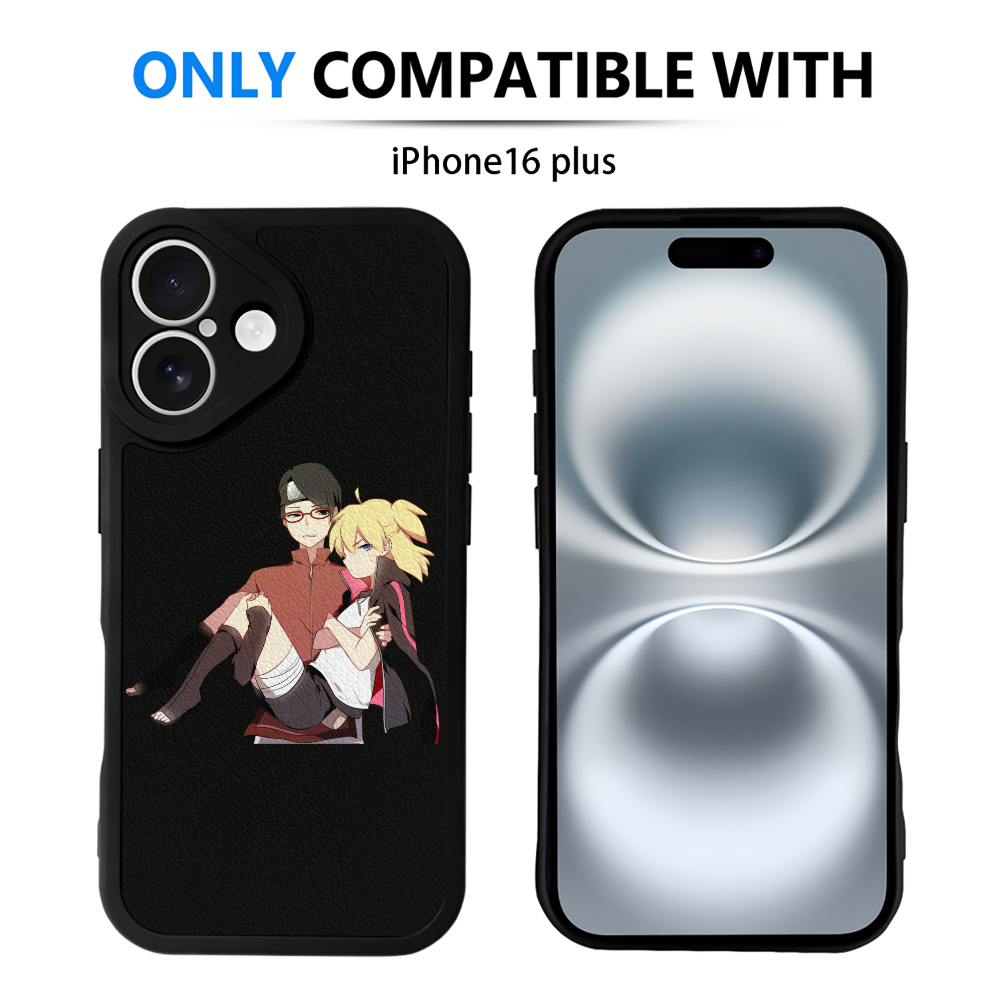 （画像用） NARUTO -ナルト- うちは サラダ Uchiha Sarada 【iPhone 16シリーズ対応】シリコンスマホケース（レザー調） 材質：シリコン